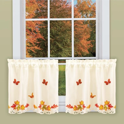 Collections Etc Fall Leaves Curtains 3 Collections Etc Fall Leaves Curtains