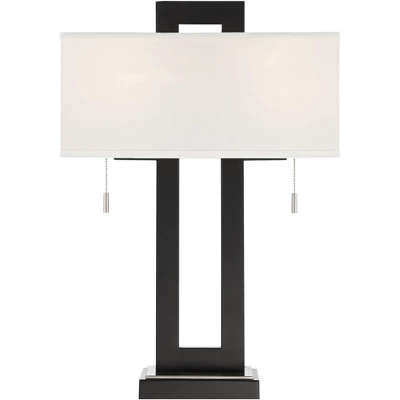 360 Lighting Neil Modern Table Lamp With White Marble Riser 26" High Two Tone USB Charging Port Rectangular Shade Bedroom For Bedroom Living Room Desk 7 360 Lighting Neil Modern Table Lamp With White Marble Riser 26" High Two Tone USB Charging Port Rectangular Shade Bedroom For Bedroom Living Room Desk - Image 5