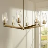 Possini Euro Design Byzantium Warm Gold Chandelier 35" Wide Modern Clear Glass Shade 8-Light Fixture For Dining Room Foyer Kitchen Island Entryway