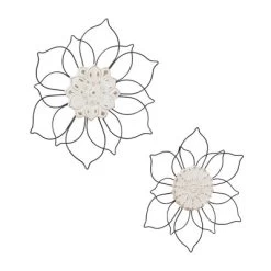 Set Of 2 Metal Floral Wall Decors Black - Olivia & May -Fashion Home Decor Store GUEST fbba17ca ffe5 4096 9ca9 5e11405e7adf