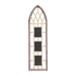 Wood 3 Slot Wall Photo Frame With Window Arch Shape Light Brown - Olivia & May -Fashion Home Decor Store GUEST fbc1e377 5b5b 4b07 8309 045d61de21c8