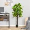HOMCOM 5FT Artificial Fiddle Leaf Fig Tree, Faux Decorative Plant In Nursery Pot For Indoor Or Outdoor Décor -Fashion Home Decor Store GUEST fd0190c6 a277 4907 9bb4 47647457bbb5