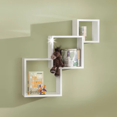 Dolle Cascade Floating Boxes Wall Shelf - White 3 Dolle Cascade Floating Boxes Wall Shelf - White