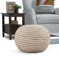 Deni Round Pouf Natural Jute - WyndenHall