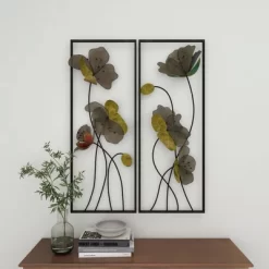 Metal Floral Wall Decor With Black Frame Set Of 2 Black - Olivia & May -Fashion Home Decor Store GUEST fe452915 45fa 4128 a7b7 7c826ab32065