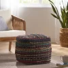 Cube Madrid Boho Handcrafted Fabric Pouf Black - Christopher Knight Home -Fashion Home Decor Store GUEST fe45ba7c 24d8 4994 8e67 f2e253267cc5