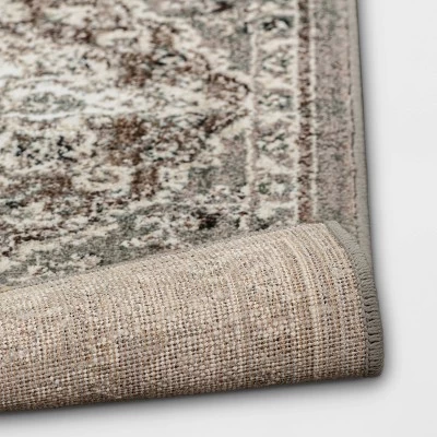 2'x7' Runner Rowland Companion Persian Style Woven Rug Gray - Threshold™ 5 2'x7' Runner Rowland Companion Persian Style Woven Rug Gray - Threshold™ - Image 3