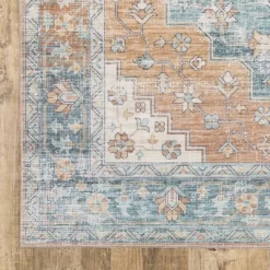 Marcel Bohemian Border Medallion Area Rug Orange/Blue - Captiv8e Designs 18 Marcel Bohemian Border Medallion Area Rug Orange/Blue - Captiv8e Designs -Fashion Home Decor Store GUEST ff1e3360 c74c 41bd bf2b e9aac0d8f435