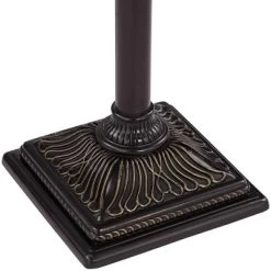 Regency Hill Garver Rustic Retro Torchiere Floor Lamp 72 1/2" Tall Oil Rubbed Bronze With Side Light Amber Glass Shade For Living Room Reading Bedroom -Fashion Home Decor Store GUEST ff627a51 59ab 4747 aca6 b4f40595b85a